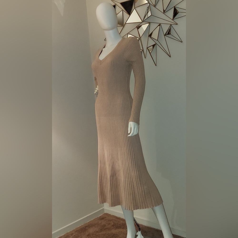 Anrabess  Fit and Flare Ribbed Knit Dress